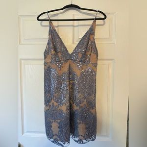 Free people blue sequin dress